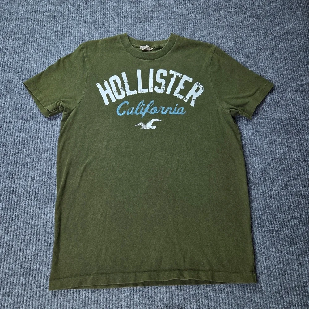 Vintage Hollister T Shirt Mens Large Green Graphic California Y2K Surf Skate